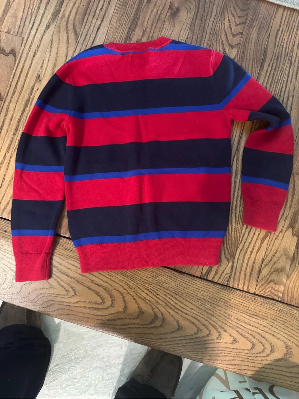 Ralph Lauren Red, Navy & Royal Blue Striped Boys Crewneck Sweater Size 8 School